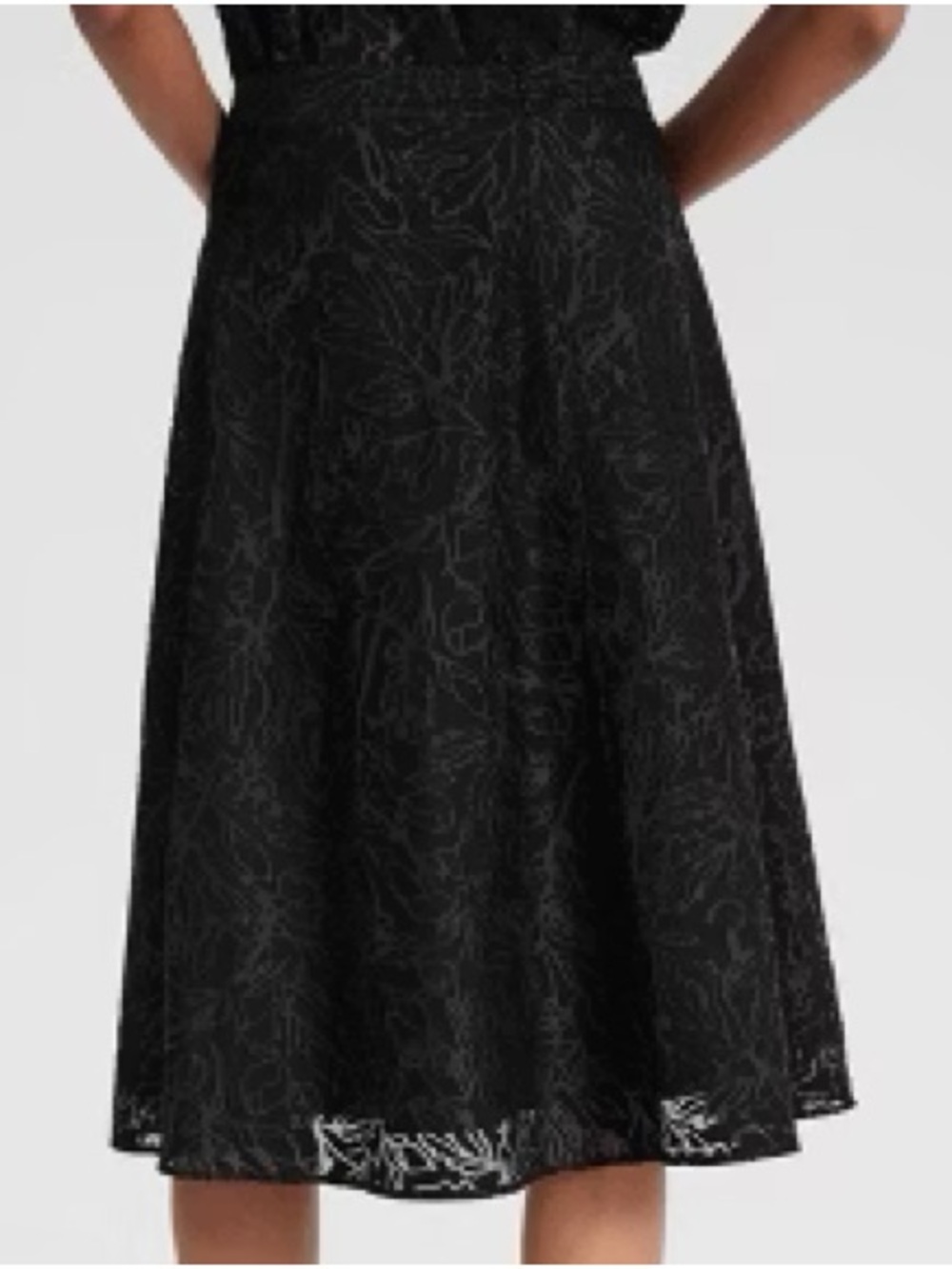 NWT A New Day Leaf Print Overlay A Line Knee Length Skirt